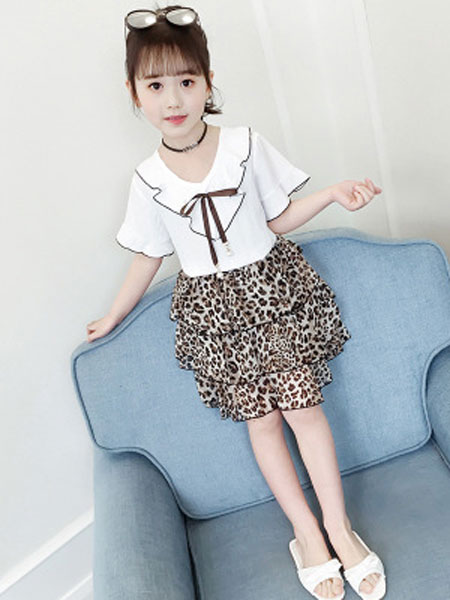 布E乐童童装品牌2019春夏洋气网红雪纺套装中大童时髦韩版套裙儿童两件套