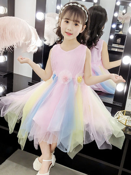 童装品牌2019春夏韩版洋气中大童女孩网红纱裙公主裙子