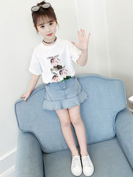 童装品牌2019春夏韩版洋气套装中大童时髦套裙短袖两件套