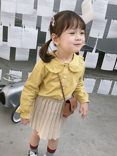 童装品牌2019春夏洋气上衣女小童衬衣中小童女孩长袖衬衫