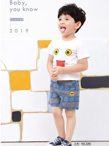 童装品牌2019春夏短袖t恤潮流圆领上衣