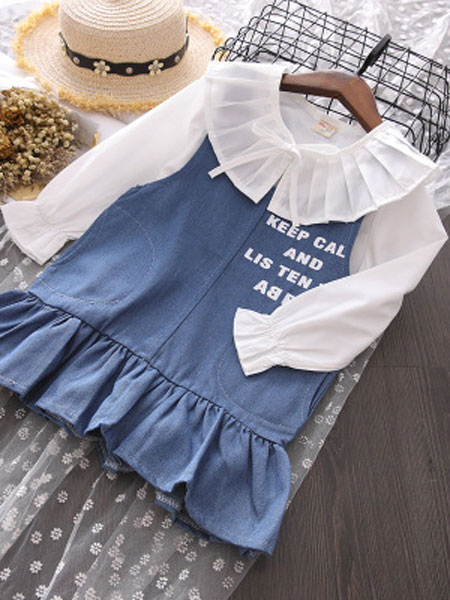 童装品牌2019春夏新款韩版女童牛仔裙套装网红宝宝两件套潮