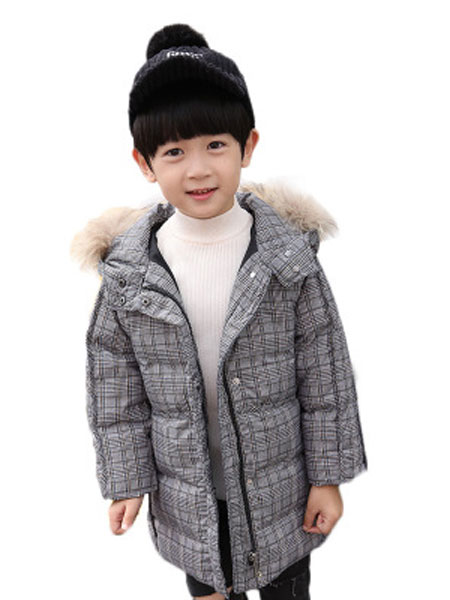 童装品牌2019春夏韩版儿童羽绒服男童中长款加厚