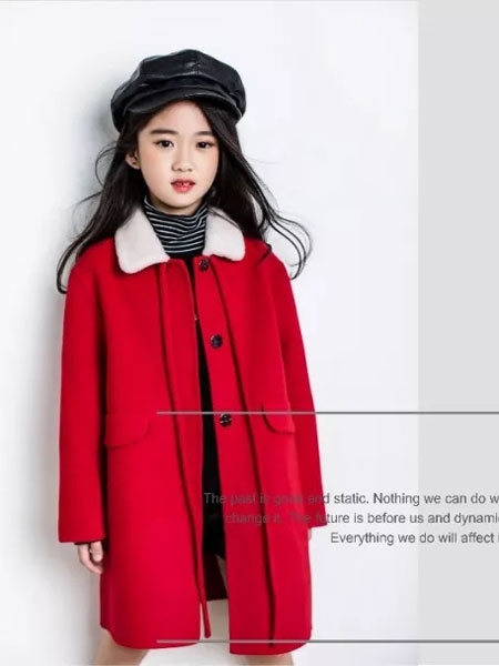 林馨儿Linxiner童装品牌2019春季羊毛大衣女式中长款外套