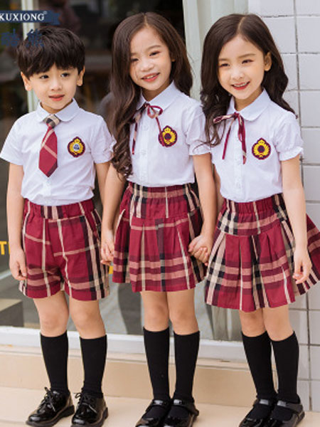 童装品牌2019春夏衬衫套装小学生校服