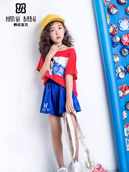 韩依宝贝童装品牌2019春夏运动套装女韩版短袖