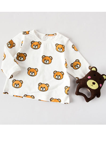 童装品牌2019春夏韩版卡通长袖T恤小熊猫印花