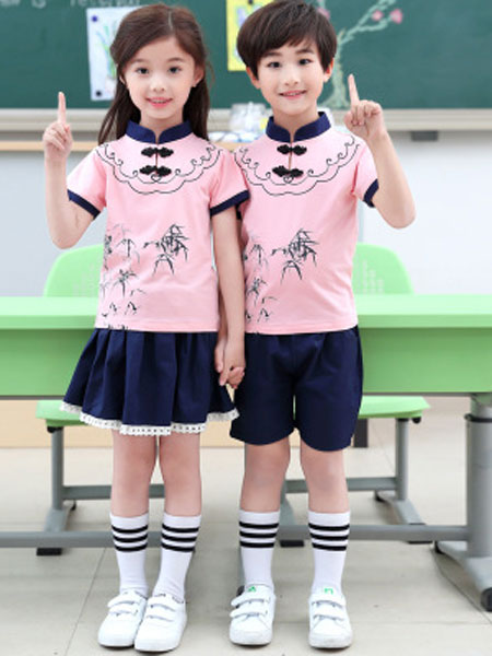 童装品牌2019春夏民族风套装中小学生校服