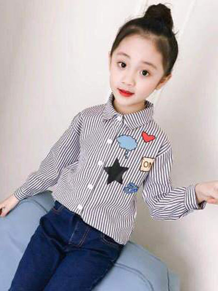 童装品牌2019春夏韩版休闲衬衣女童时尚上衣