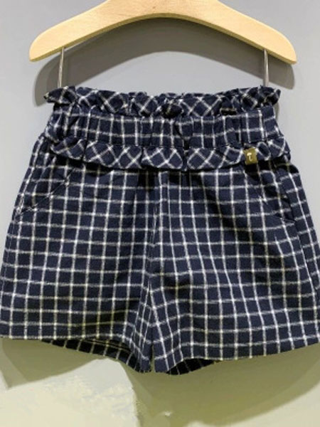 童装品牌2019春夏格子休闲短裤