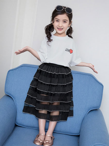 JUZITIGE/桔子虎童装品牌2019春夏韩版中大童蛋糕裙套装