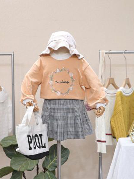 童装品牌2019春夏格子衬衫上衣+休闲阔腿裤