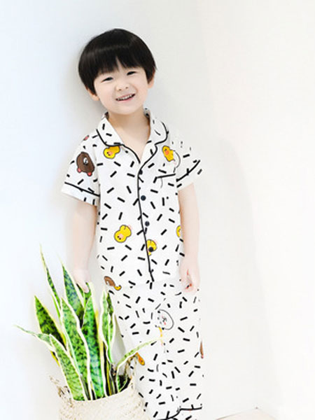 樹懶爸爸童裝品牌2019春夏純棉家居服兩件套卡通