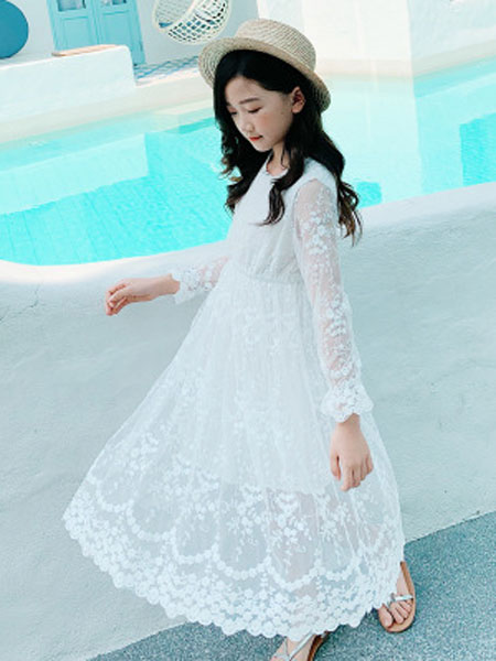 迪菲奥童装品牌2019春夏 假风沙滩裙长裙