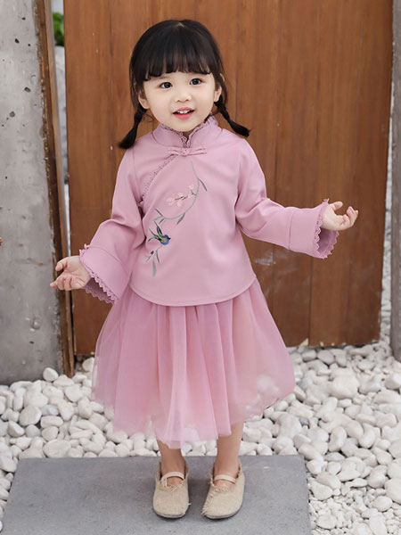 童装品牌2019春夏中国风套装儿童外套女童古装襦裙