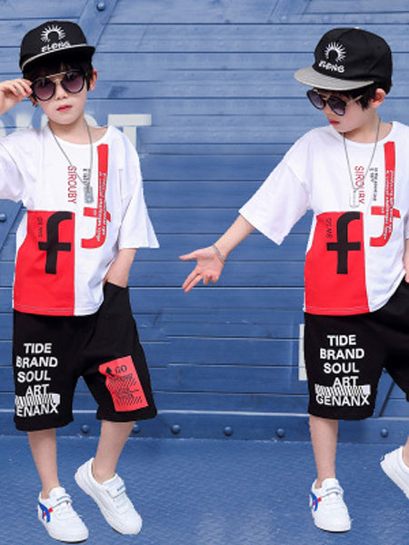 童装品牌2019春夏嘻哈街舞短袖套装