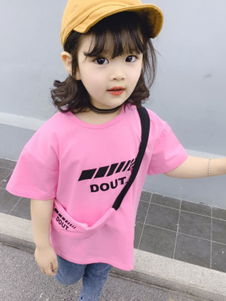 如愿童话童装品牌2019春夏背包字母T恤韩版休闲儿童纯棉短袖