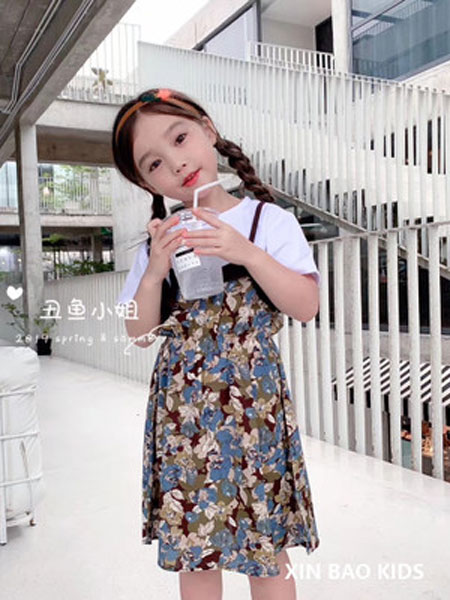 童装品牌2019春夏吊带裙套装中小童
