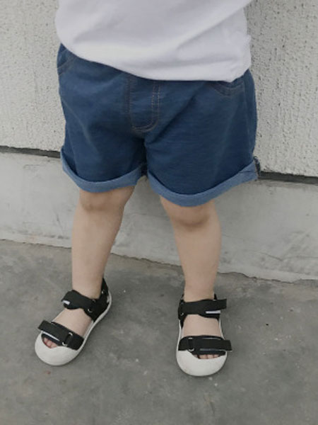 沈土土童装品牌2019春夏牛仔短裤儿童休闲针织裤