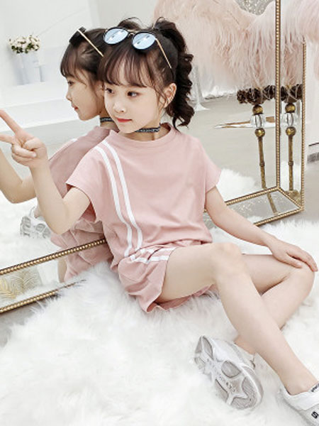 童装品牌2019春夏韩版休闲清爽短袖两件套