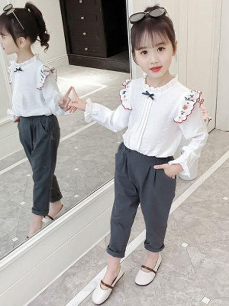 洛离童装品牌2019春夏气质时尚纯棉两件套