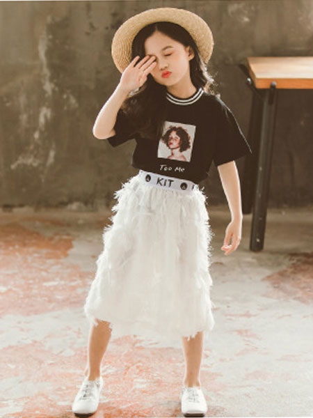 洛离童装品牌2019春夏时髦短袖两件套韩版
