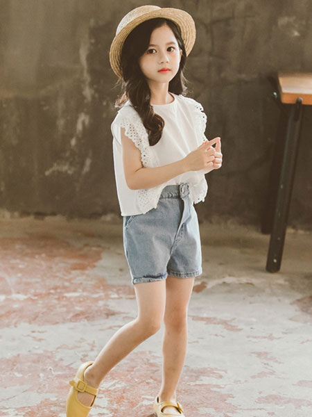 童装品牌2019春夏韩版蕾丝两件套