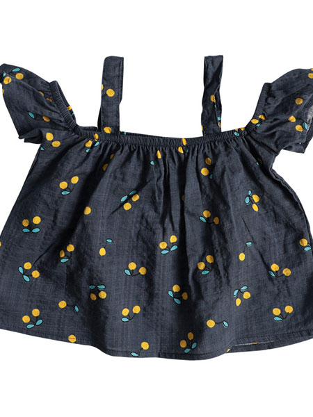 BAPELET KIDS童装品牌2019春夏 梭织樱桃吊带飞袖衫