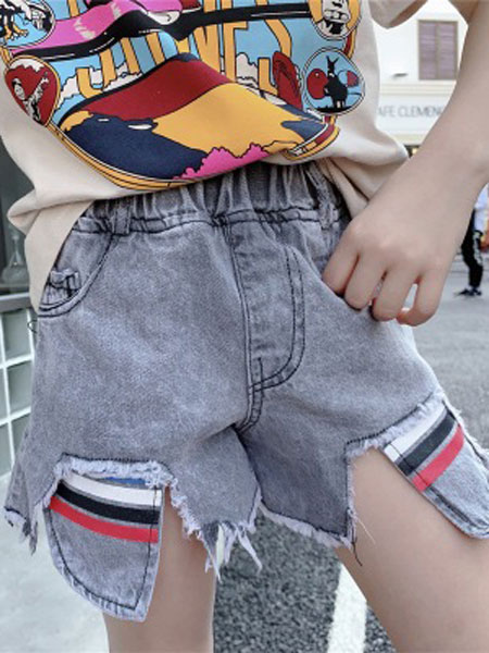 童装品牌2019春夏童时尚儿童牛仔短裤