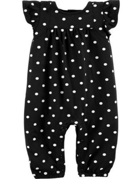 婴二代童装品牌2019春季短袖连体裤黑色薄棉婴儿背心爬行裤