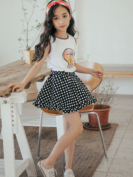 honeecool童装品牌2019春夏超洋气两件套裙