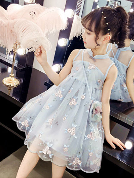 童装品牌2019春夏立领复古民族衣服中国风旗袍裙