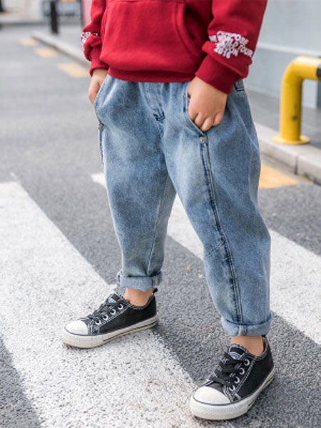 卡兜熊童装品牌2019春夏韩版长裤中性韩版牛仔裤