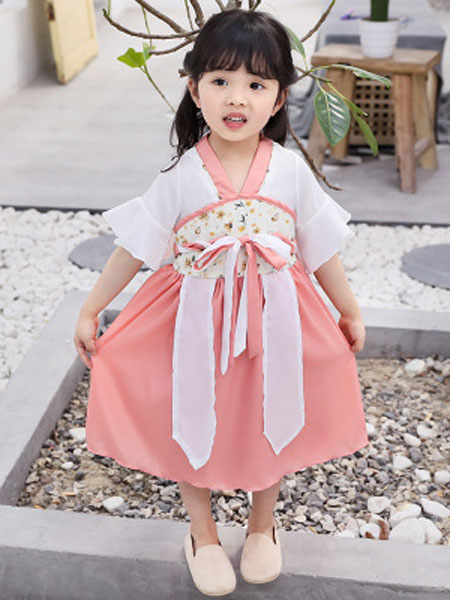 童装品牌2019春夏中国风童装雪纺齐胸襦裙