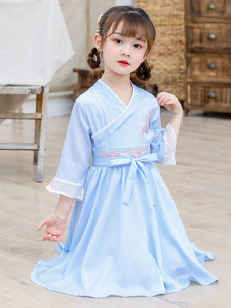 童装品牌2019春夏中国风旗袍小女孩古风超仙连衣裙