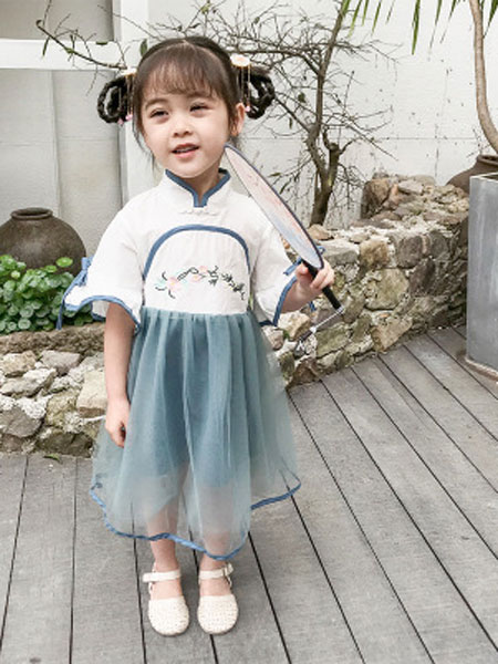 豹纹兔童装品牌2019春夏汉服女童夏装中国风儿童古装超仙宝宝