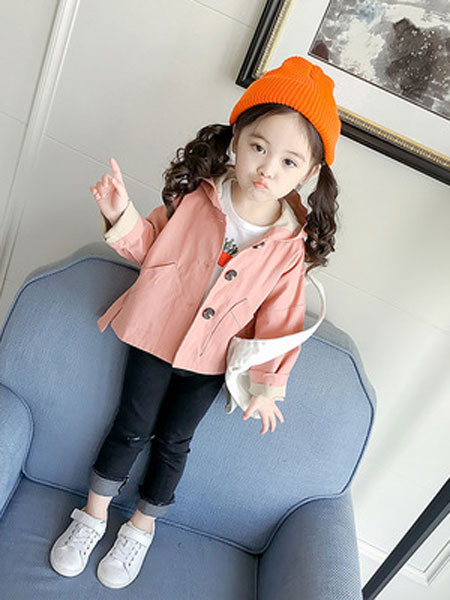 豹纹兔童装品牌2019春夏韩版长袖夹克纯棉风衣