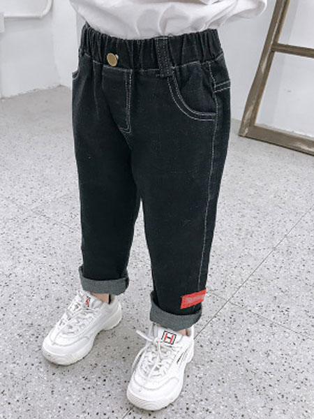 豹纹兔童装品牌2019春夏超洋气卡通宽松裤子