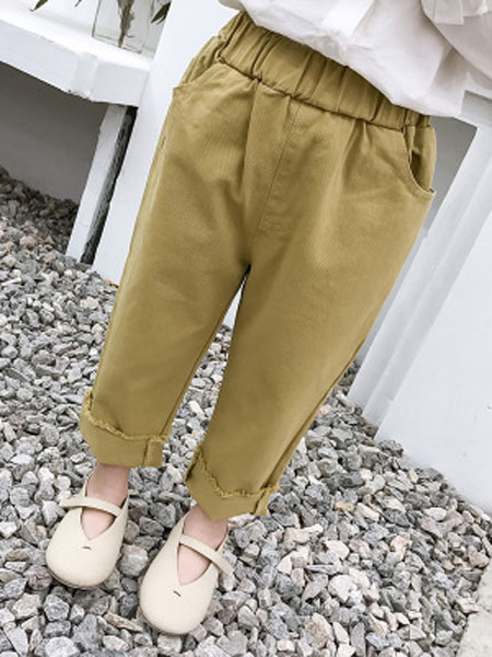 豹纹兔童装品牌2019春夏超洋气卡通宽松裤子