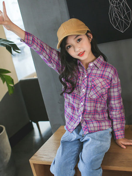 童装品牌2019春夏韩版衬衫中大童洋气上衣