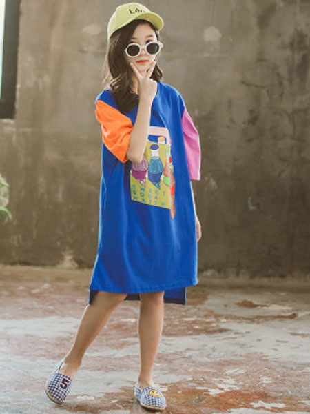 童装品牌2019春夏韩版圆领T恤儿童洋气上衣