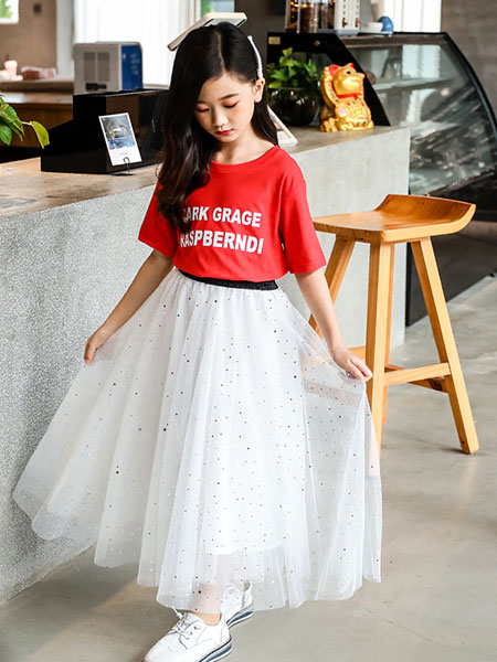 sPirit/菲童装品牌2019春夏韩版洋气星空裙套装