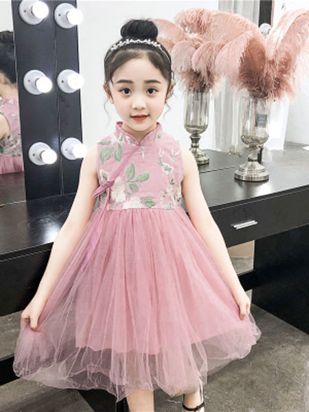 童装品牌2019春夏时尚洋气中国风无袖纱裙