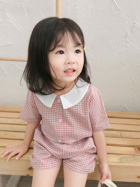 童装品牌2019春夏韩版洋气全棉格子两件套