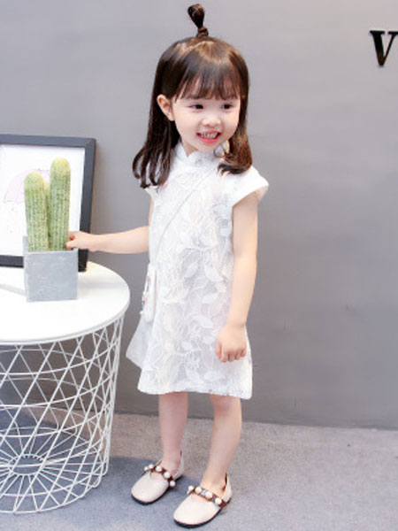 图图我童装品牌2019春夏改良棉麻中国风汉服套装