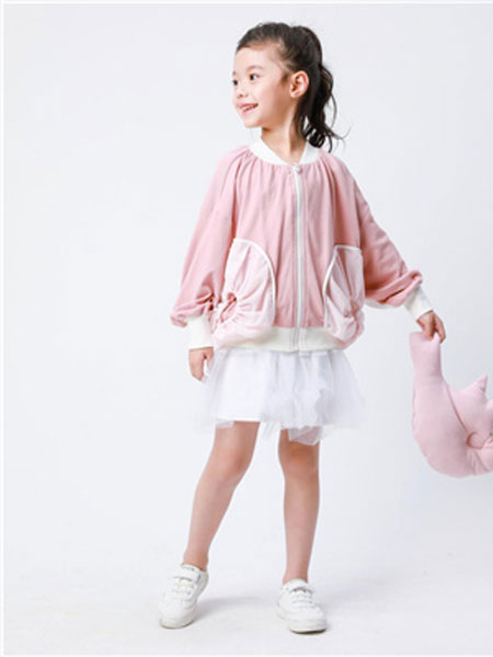 童装品牌2019春季粉色棒球外套