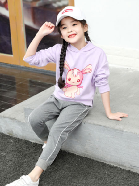 童装品牌2019春夏女孩卫衣洋气针织韩版