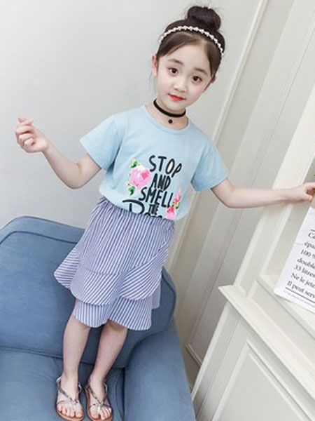 童装品牌2019春夏时尚洋气女孩时髦潮衣两件套
