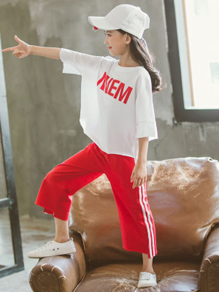 童装品牌2019春夏中大童韩版时尚两件套洋气