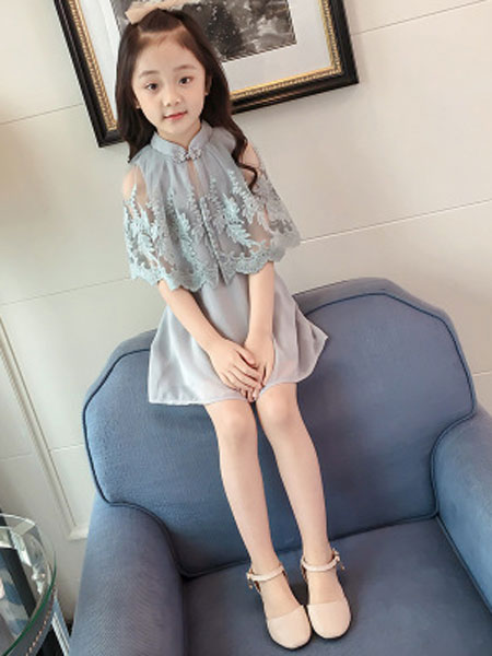 童装品牌2019春夏中国风公主裙斗篷纱裙